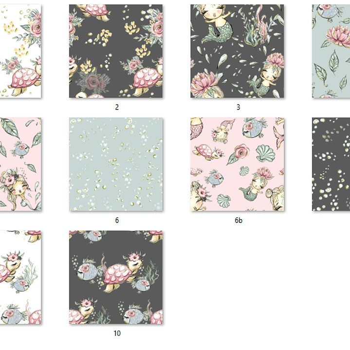 Kit Digital Papéis Bebês Sereias  2