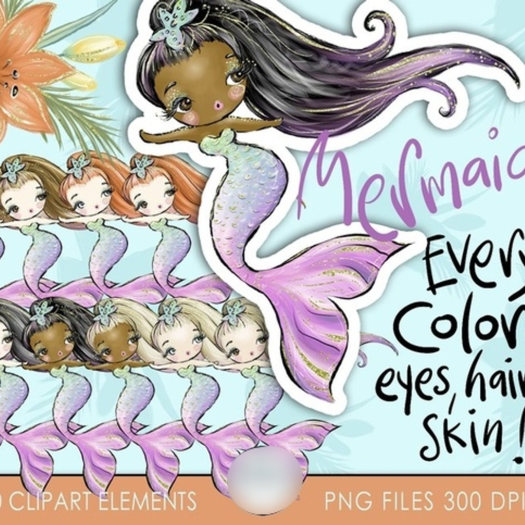 Kit Digital Sereias Tropical  1