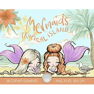 Kit Digital Sereias no Verão Tropical 