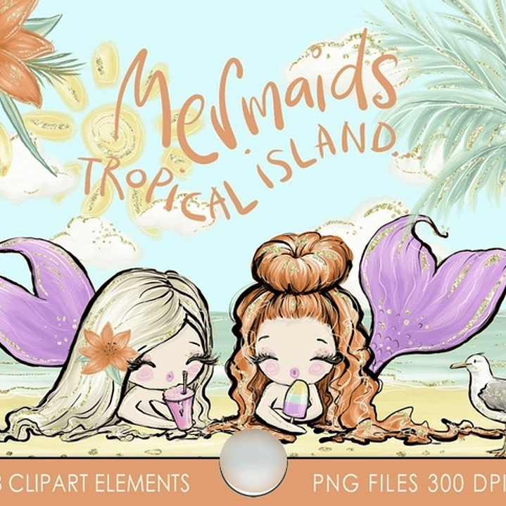 Kit Digital Sereias no Verão Tropical  1