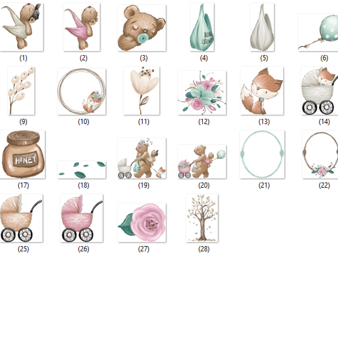 Kit Digital Mamãe e Bebê Ursinha  2