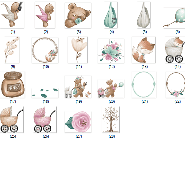 Kit Digital Mamãe e Bebê Ursinha  2