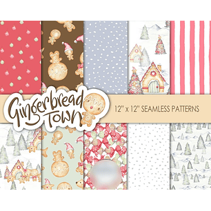 Kit Digital Papéis Biscoitos de Natal