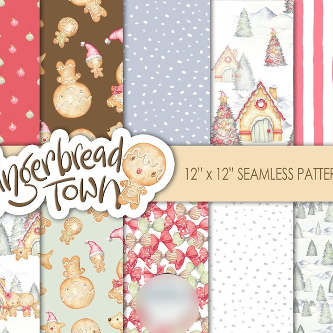 Kit Digital Papéis Biscoitos de Natal 1