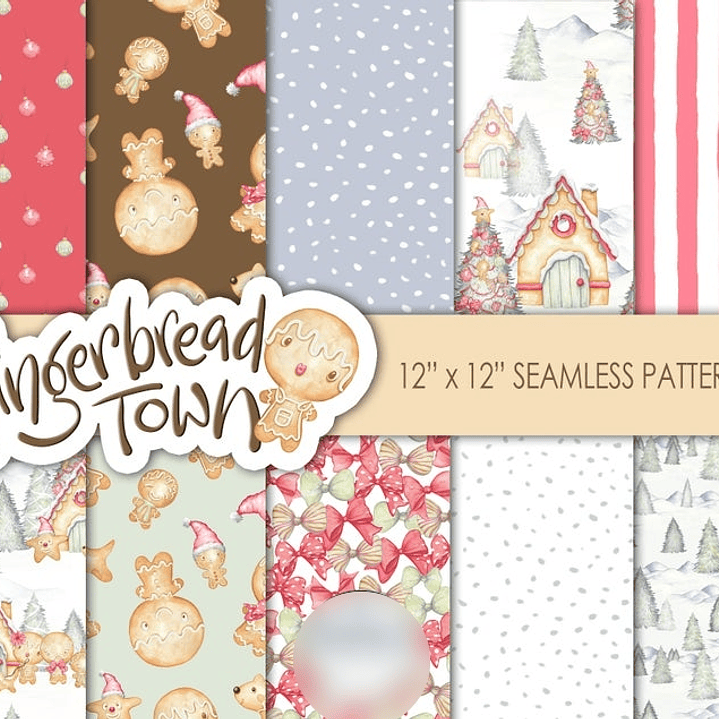 Kit Digital Papéis Biscoitos de Natal 1