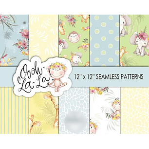 Kit Digital Papéis Animais Ohh Lá Lá 