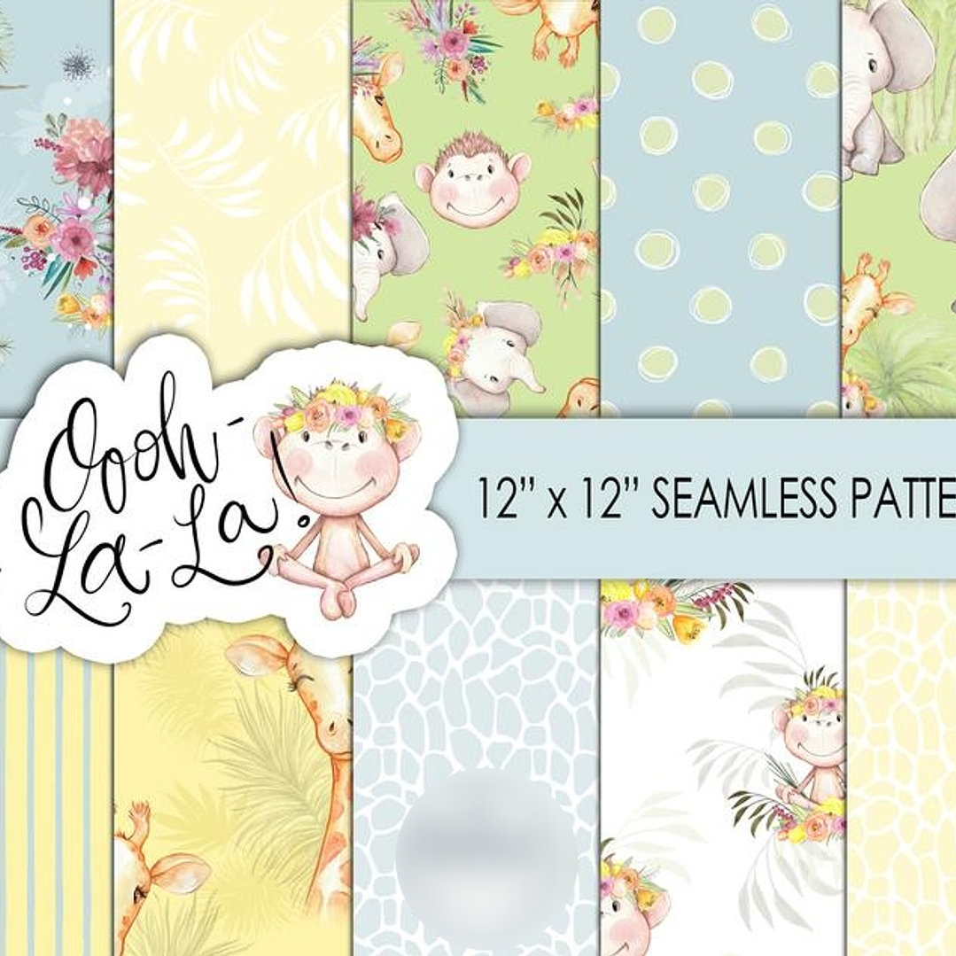 Kit Digital Papéis Animais Ohh Lá Lá  1