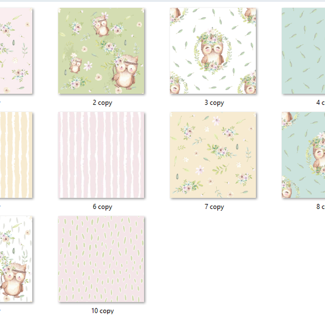 Kit Digital Papéis Corujinhas  2