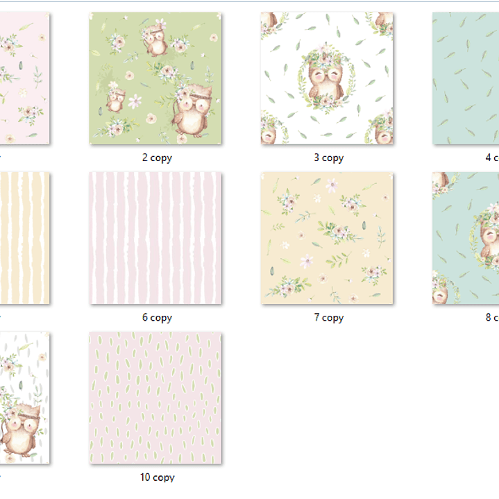 Kit Digital Papéis Corujinhas  2