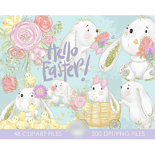 Kit Digital Olá Coelhinhos da Páscoa 