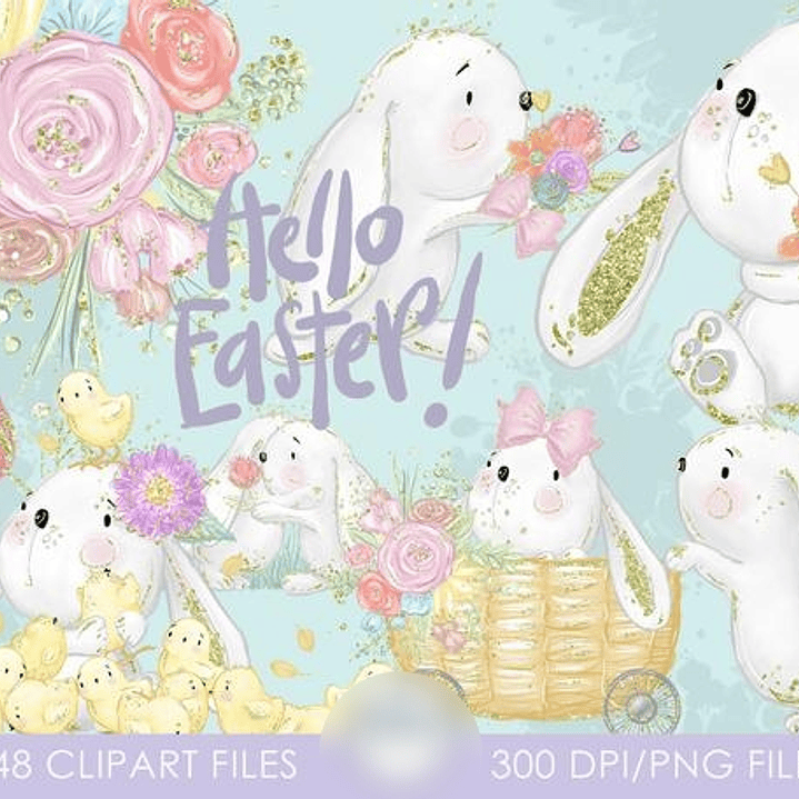 Kit Digital Olá Coelhinhos da Páscoa  1