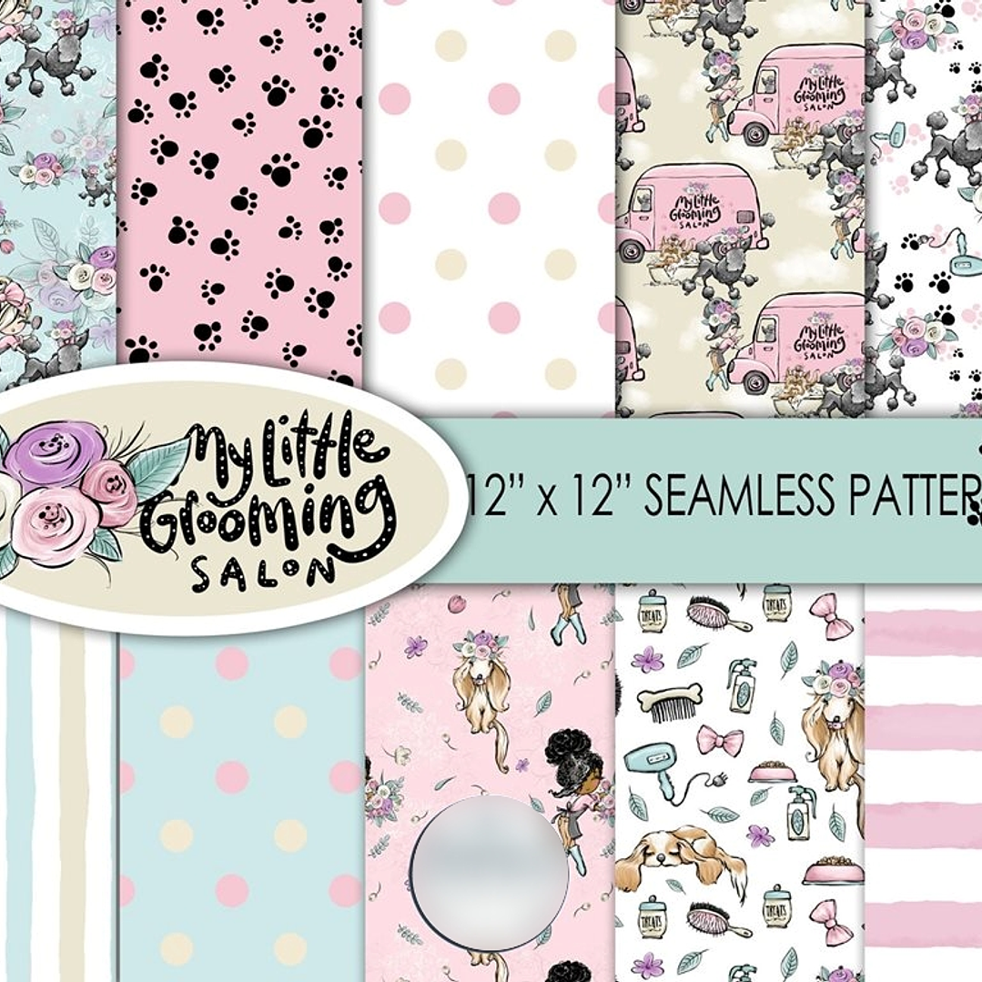 Kit Digital Papéis Meu Pequeno Salão de Beleza  1