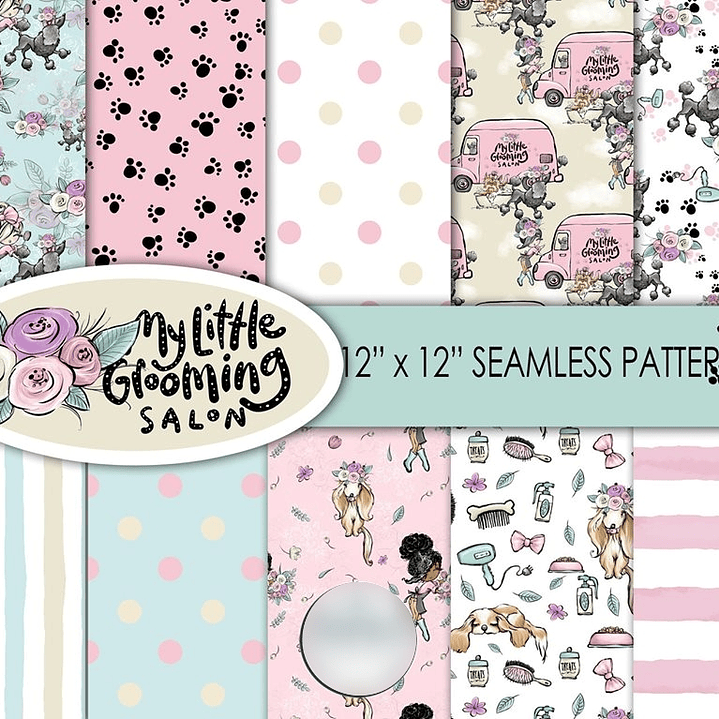 Kit Digital Papéis Meu Pequeno Salão de Beleza  1