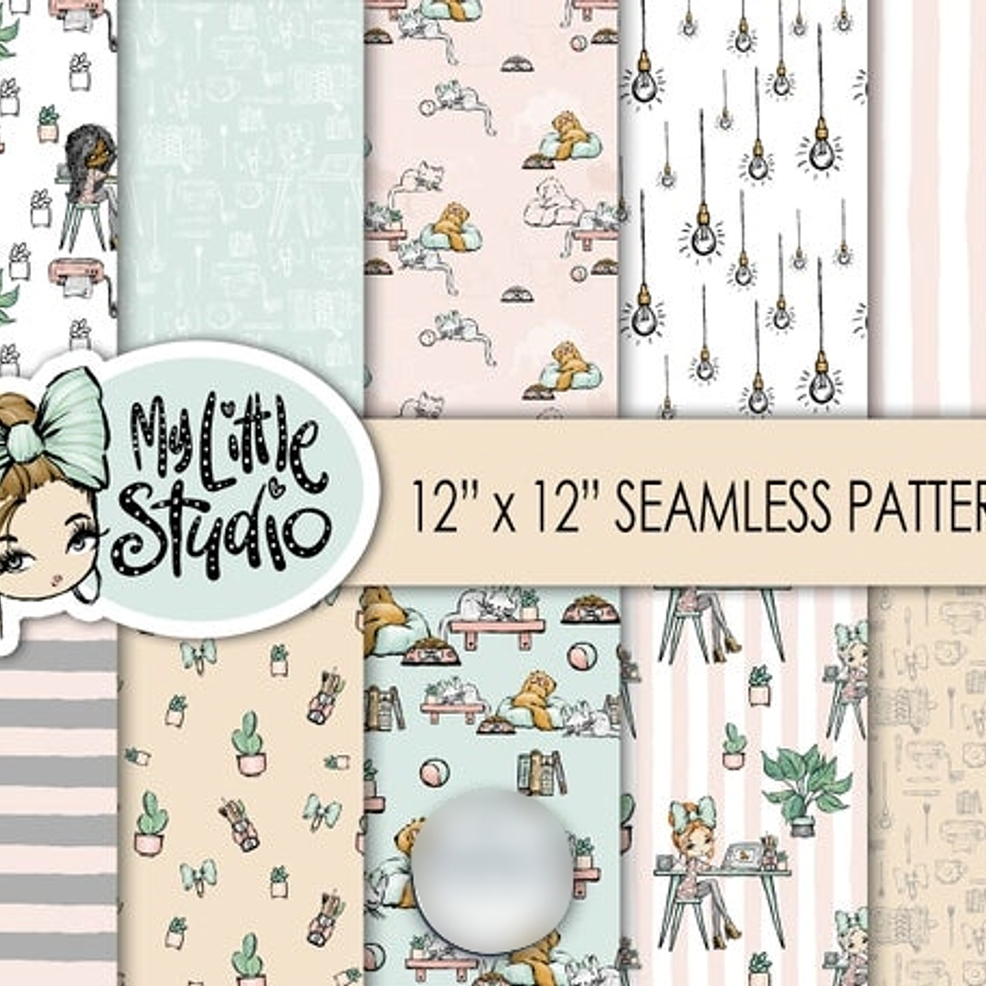 Kit Digital Papéis Meu Pequeno Salão  1