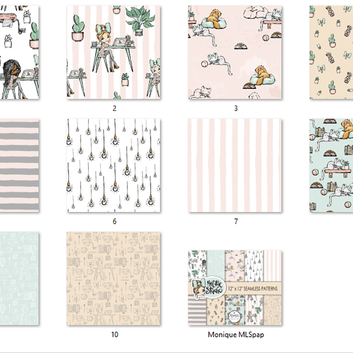 Kit Digital Papéis Meu Pequeno Salão  2