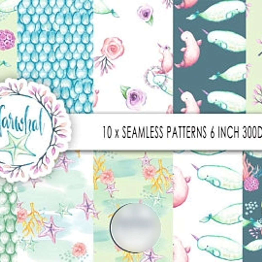 Kit Digital Papéis Fundo do Mar  1