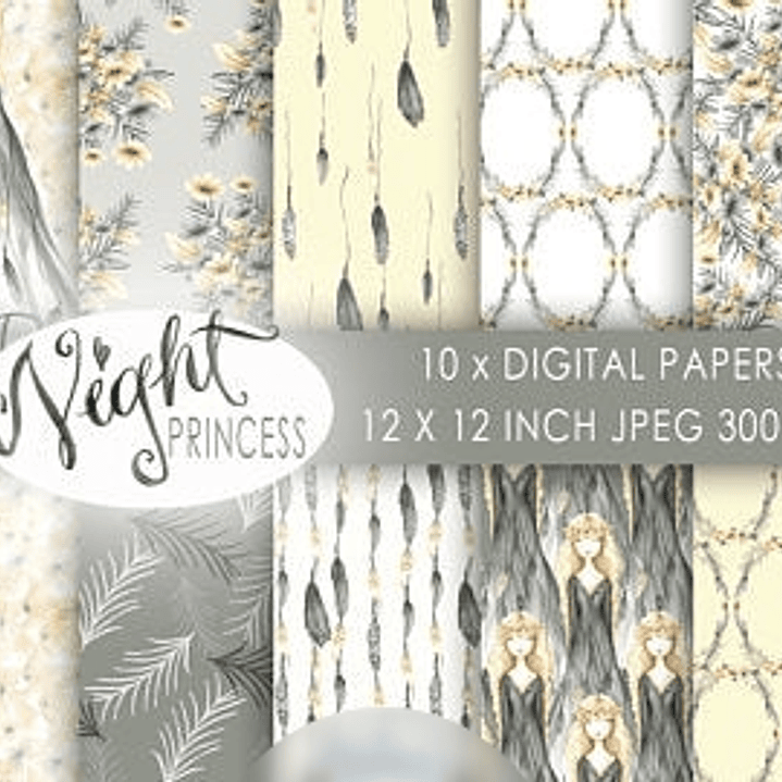 Kit Digital Papéis Princesas da Noite  1