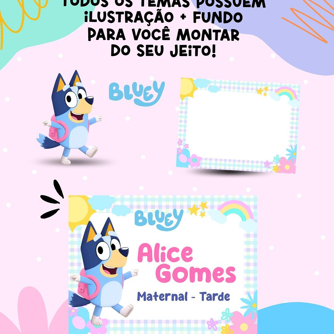 Kit Digital Etiquetas Escolares 60 Temas  2