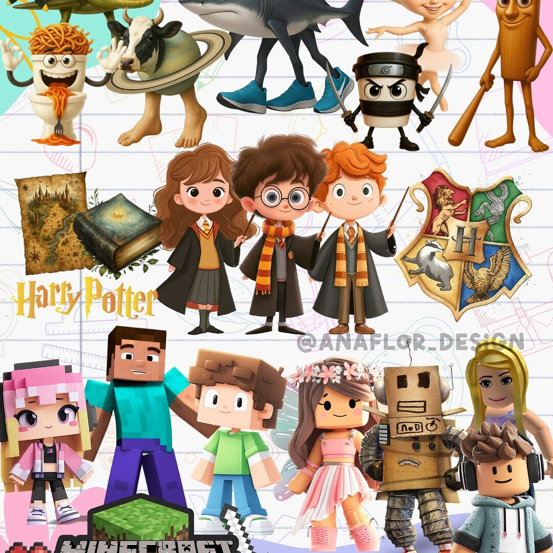 Kit Digital Etiquetas Escolares 60 Temas  5