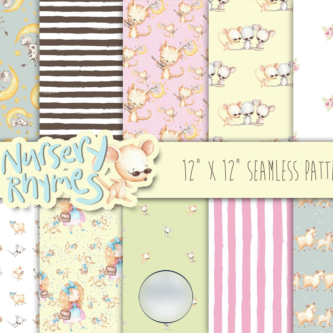 Kit Digital Papéis Cantiga de Ninar Animais  1