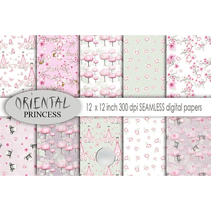 Kit Digital Papéis Princesa Oriental