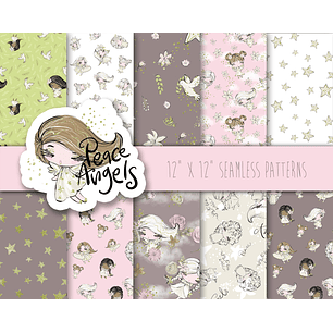 Kit Digital Papéis Anjos da Paz