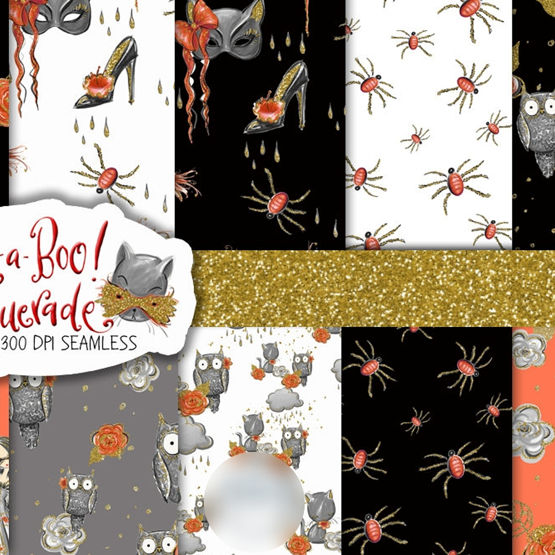 Kit Digital Papéis Baile de Máscara 1