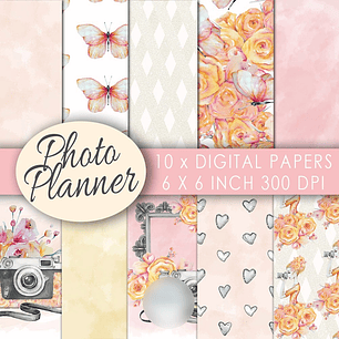 Kit Digital Papéis Planner de Fotos 