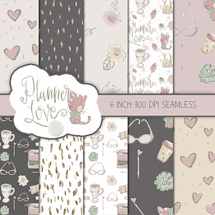 Kit Digital Papéis Planner do Amor