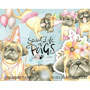 Kit Digital Pug Fofinho 