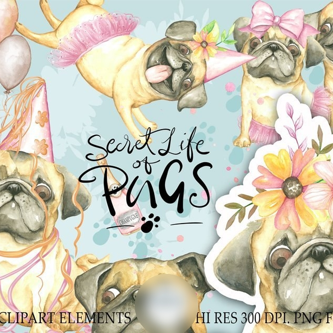 Kit Digital Pug Fofinho  1