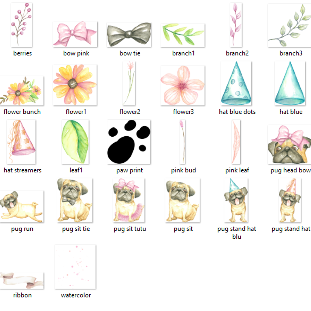 Kit Digital Pug Fofinho  2