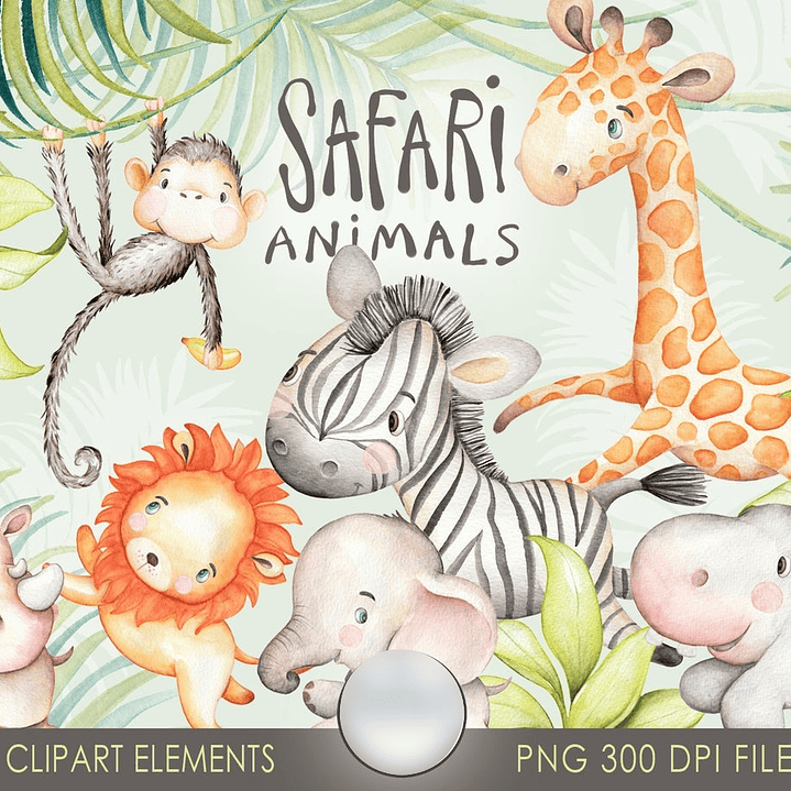 Kit Digital Safari Animais  1