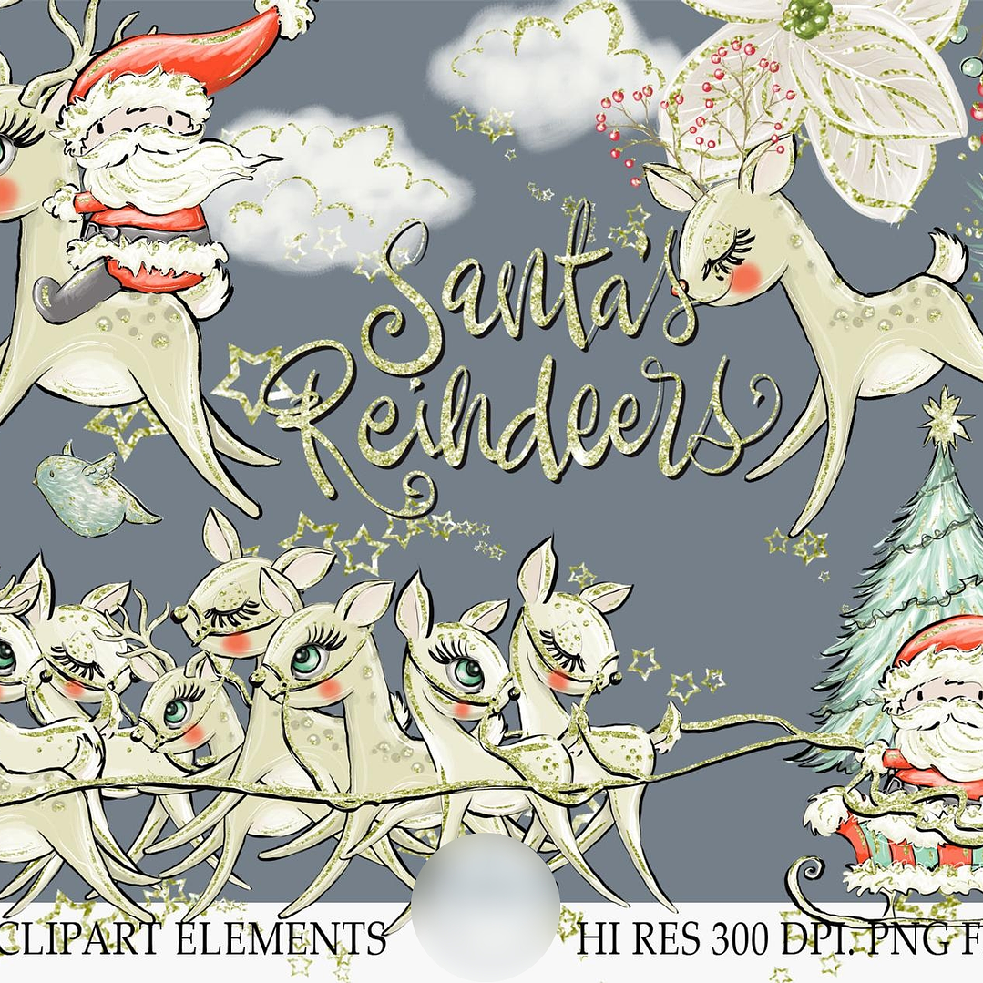 Kit Digital Rena do Papai Noel 1