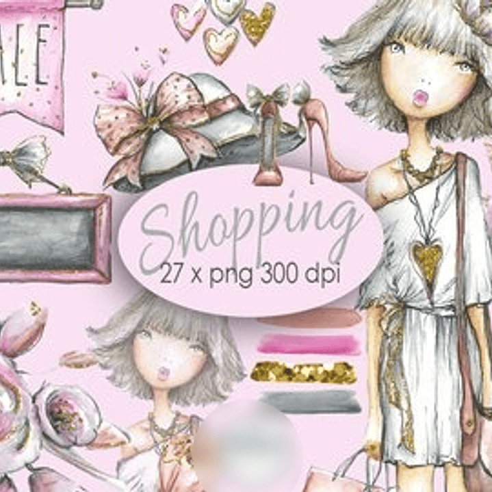 Kit Digital Garota no Shopping  1