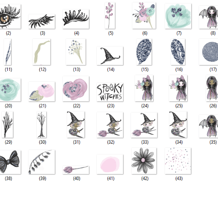 Kit Digital Papéis Bruxas Assustadoras  2