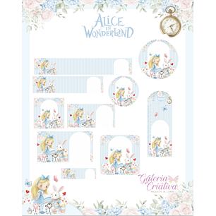Arquivo Etiqueta Escolar Alice no País das Maravilhas 