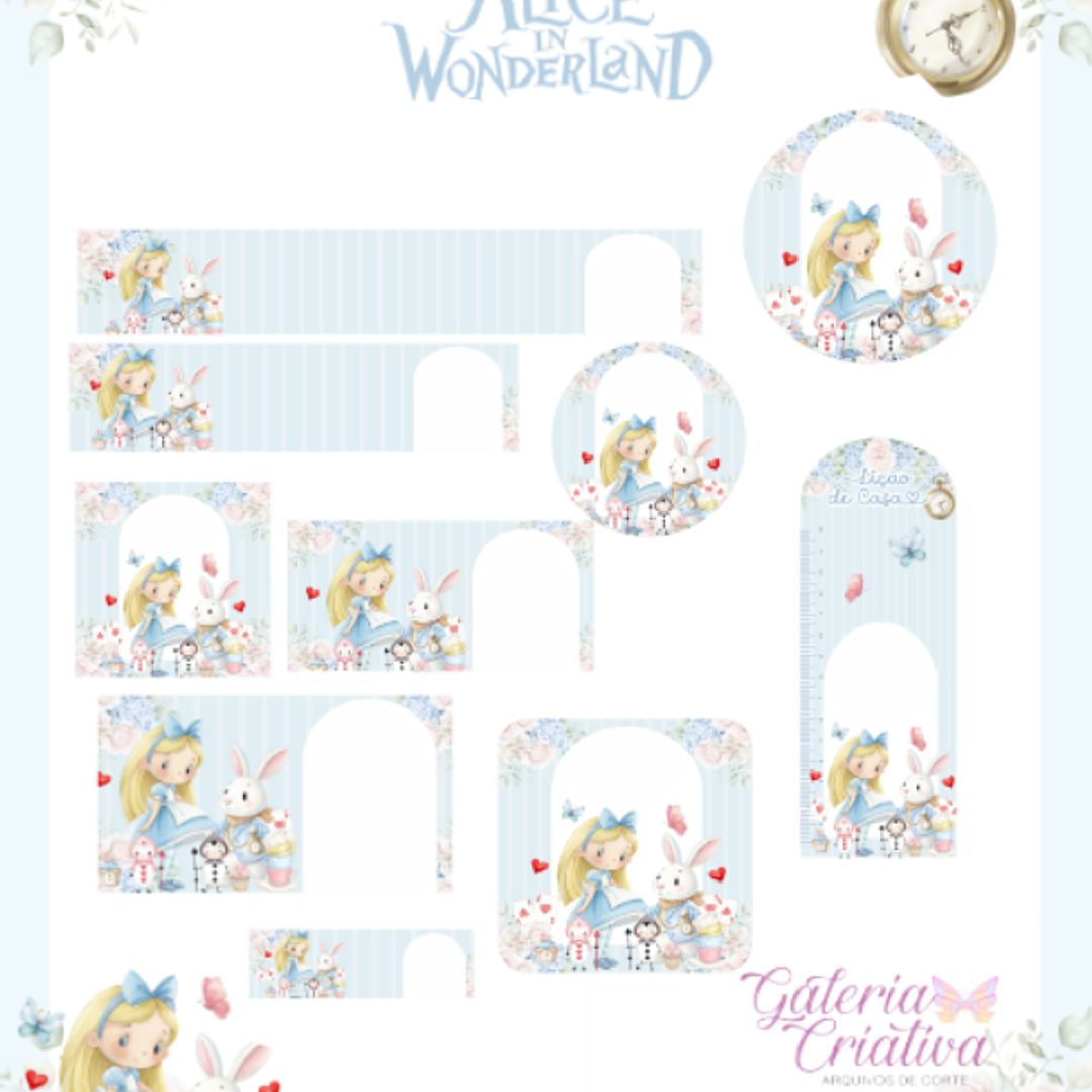 Arquivo Etiqueta Escolar Alice no País das Maravilhas  1