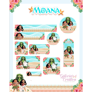 Arquivo Etiqueta Escolar Moana Aquarela 