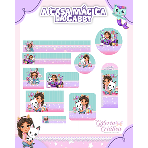 Arquivo Etiqueta Escolar A Casa Mágica da Gabby 