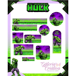 Arquivo Etiqueta Escolar Hulk