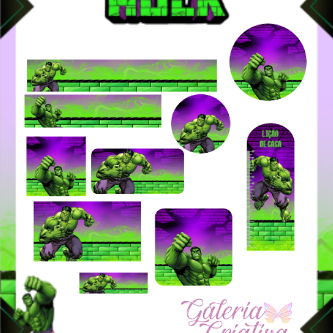 Arquivo Etiqueta Escolar Hulk 1