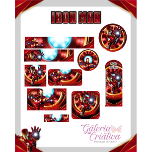 Arquivo Etiqueta Escolar Homem de Ferro 