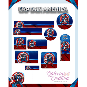 Arquivo Etiqueta Escolar Capitão América 