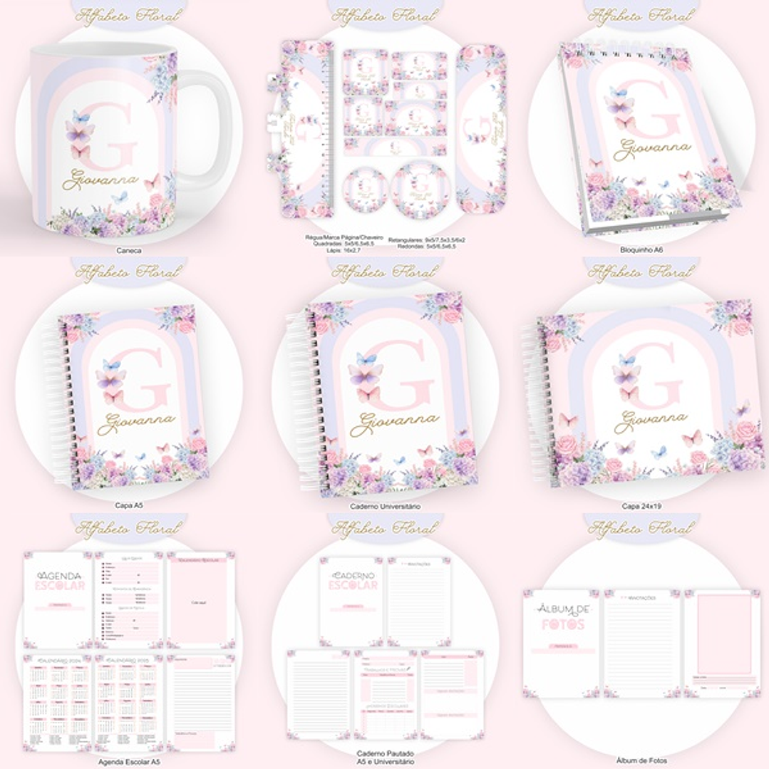 Arquivo Combo Escolar 2024 e Saúde Alfabeto Floral 1