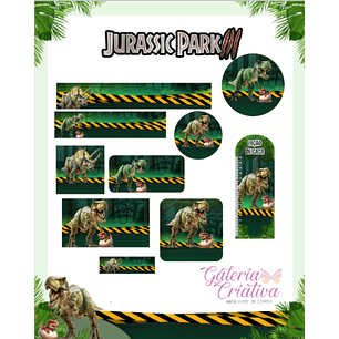 Arquivo Etiqueta Escolar Jurassic Park 