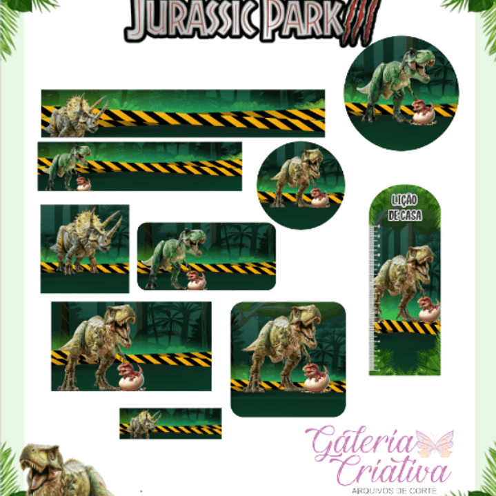 Arquivo Etiqueta Escolar Jurassic Park  1