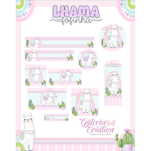 Arquivo Etiqueta Escolar Lhama Fofinha 