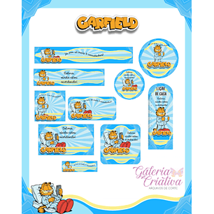 Arquivo Etiqueta Escolar Garfield Preguiçoso 