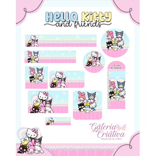 Arquivo Etiqueta Escolar Hello Kitty And Friends 